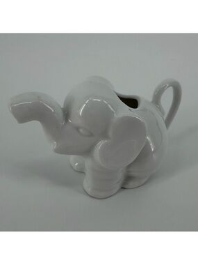 White Porcelain Elephant Shaped Mini Creamer Pitcher